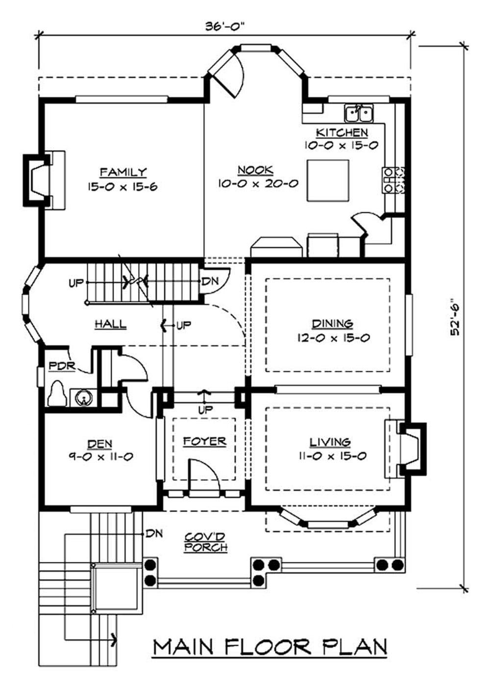 Floor Plan First Story of Ranch Plan #115-1276